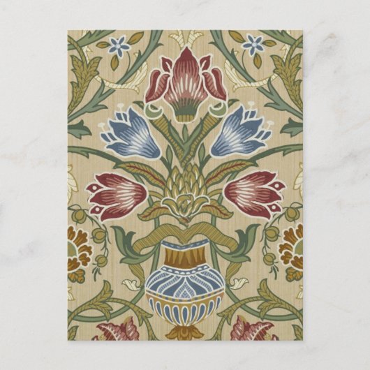 William Morris Brocaat Bloem Behang Patroon Briefkaart (Voorkant)