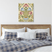 William Morris Brocaat Bloem Behang Patroon Canvas Afdruk (Insitu (Slaapkamer))