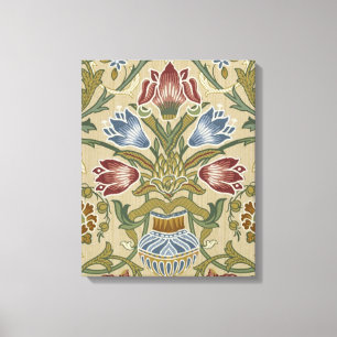 William Morris Brocaat Bloem Behang Patroon Canvas Afdruk