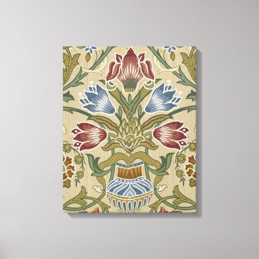 William Morris Brocaat Bloem Behang Patroon Canvas Afdruk (Voorkant)