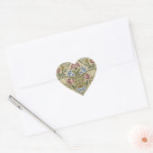William Morris Brocaat Bloem Behang Patroon Hart Sticker (Envelop)