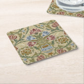William Morris Brocaat Bloem Behang Patroon Kartonnen Onderzetters (Schuin)