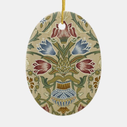 William Morris Brocaat Bloem Behang Patroon Keramisch Ornament (Voorkant)