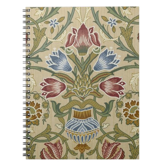 William Morris Brocaat Bloem Behang Patroon Notitieboek (Voorkant)