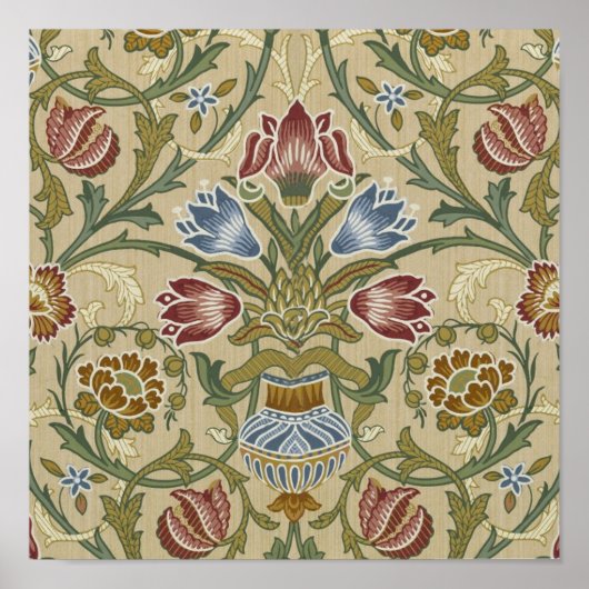 William Morris Brocaat Bloem Behang Patroon Poster (Voorkant)