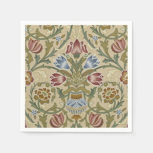 William Morris Brocaat Bloem Behang Patroon Servetten (Voorkant)