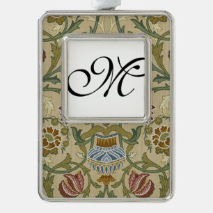 William Morris Brocaat Bloem Behang Patroon Verzilverd Omlijst Ornament