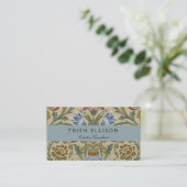 William Morris Brocaat Bloem Behang Patroon Visitekaartje (Staand voorkant)