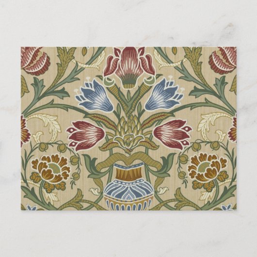William Morris Brocade Bloem Behang Patroon Briefkaart (Voorkant)