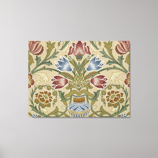 William Morris Brocade Bloem Behang Patroon Canvas Afdruk (Voorkant)