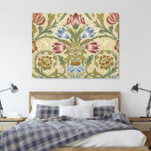 William Morris Brocade Bloem Behang Patroon Canvas Afdruk (Insitu (Slaapkamer))