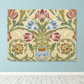 William Morris Brocade Bloem Behang Patroon Canvas Afdruk (Insitu (Houten vloer))