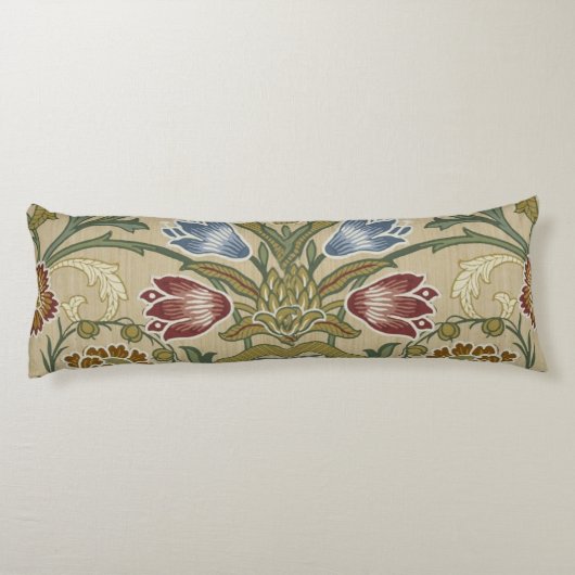 William Morris Brocade Bloem Behang Patroon Lichaamskussen (Achterkant)