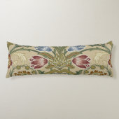 William Morris Brocade Bloem Behang Patroon Lichaamskussen (Voorkant)