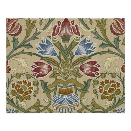 William Morris Brocade Bloem Behang Patroon Poster (Voorkant)