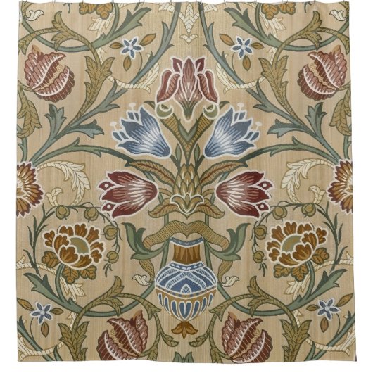 William Morris Brocade Elegant Garden Classic Douchegordijn (Voorkant)