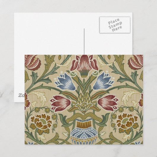 William Morris Brocade Floral Wallpaper Pattern Briefkaart (Voorkant / Achterkant)