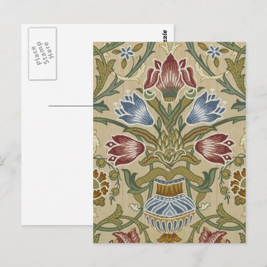 William Morris Brocade Floral Wallpaper Pattern Briefkaart (Voorkant / Achterkant)
