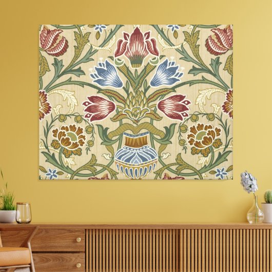 William Morris Brocade Floral Wallpaper Pattern Canvas Afdruk (Insitu (Woonkamer))