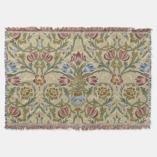 William Morris Brocade Floral Wallpaper Pattern Deken (Voorkant)