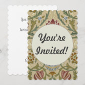 William Morris Brocade Floral Wallpaper Pattern Kaart (Voorkant / Achterkant)