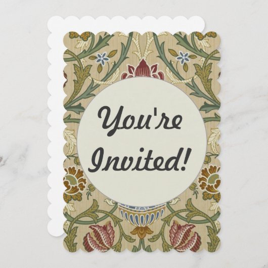 William Morris Brocade Floral Wallpaper Pattern Kaart (Voorkant / Achterkant)