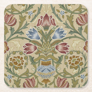 William Morris Brocade Floral Wallpaper Pattern Kartonnen Onderzetters