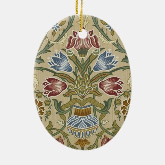 William Morris Brocade Floral Wallpaper Pattern Keramisch Ornament (Achterkant)