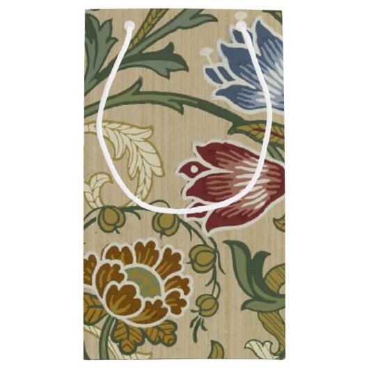 William Morris Brocade Floral Wallpaper Pattern Klein Cadeauzakje (Achterkant)