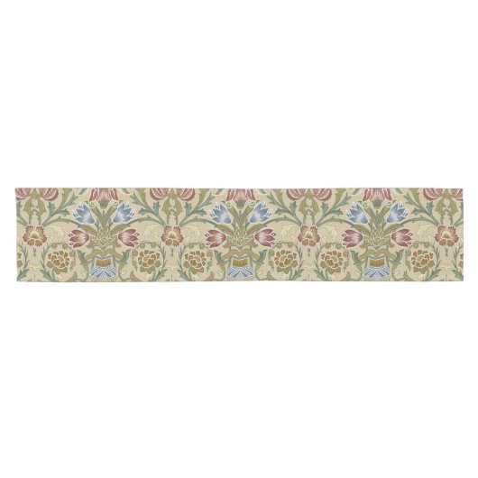 William Morris Brocade Floral Wallpaper Pattern Korte Tafelloper (Horizontaal)