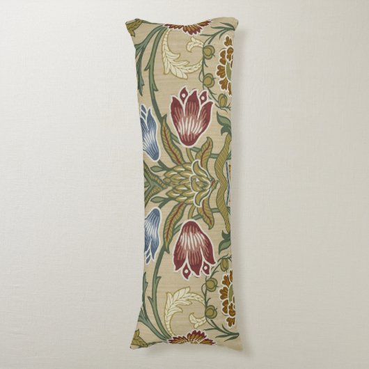 William Morris Brocade Floral Wallpaper Pattern Lichaamskussen (Voorkant Verticaal)