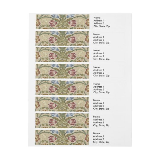 William Morris Brocade Floral Wallpaper Pattern Omwikkelbaar Adreslabel (Vel)
