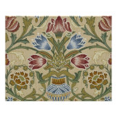 William Morris Brocade Floral Wallpaper Pattern Poster (Voorkant)
