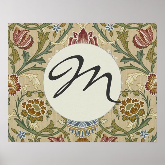 William Morris Brocade Floral Wallpaper Pattern Poster (Voorkant)