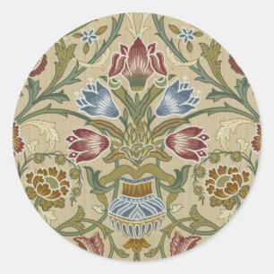William Morris Brocade Floral Wallpaper Pattern Ronde Sticker