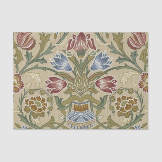 William Morris Brocade Floral Wallpaper Pattern Tissuepapier (Voorkant)