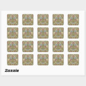 William Morris Brocade Floral Wallpaper Pattern Vierkante Sticker (Vel)