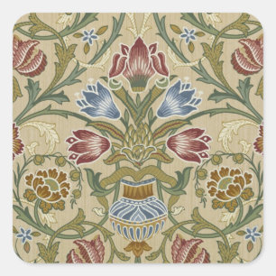 William Morris Brocade Floral Wallpaper Pattern Vierkante Sticker