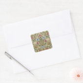 William Morris Brocade Floral Wallpaper Pattern Vierkante Sticker (Envelop)