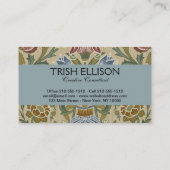 William Morris Brocade Floral Wallpaper Pattern Visitekaartje (Achterkant)