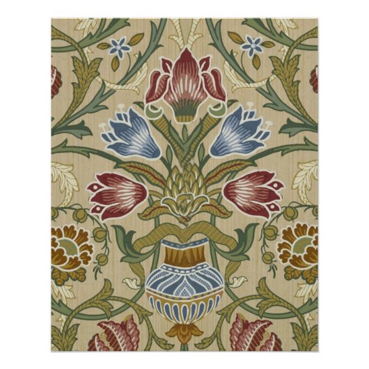 William Morris Brokaat Bloem Behang Patroon Perfect Poster (Voorkant)