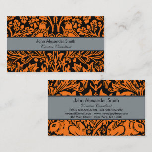 William Morris Brother Konijn Roet Zwart Patroon Visitekaartje