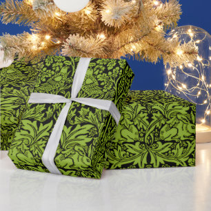William Morris Brother Konijn Salie Groen Zwart Cadeaupapier