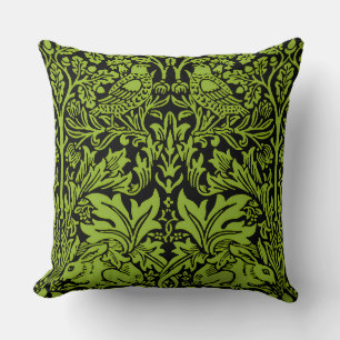 William Morris Brother Konijn Salie Groen Zwart Kussen