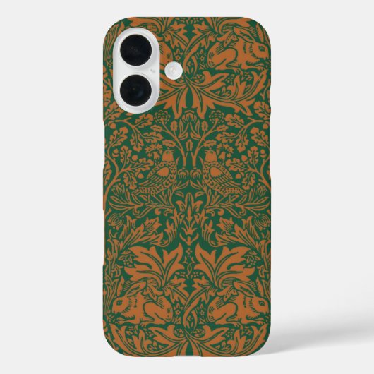 William Morris Brother Rabbit Amber Zwart Patroon Case-Mate iPhone Case (Achterkant)