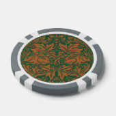 William Morris Brother Rabbit Amber Zwart Patroon Poker Chips (Enkel)