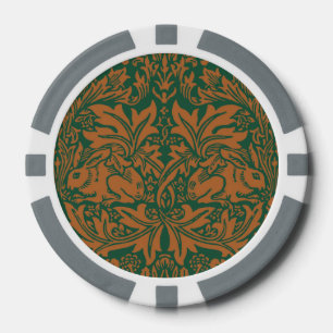 William Morris Brother Rabbit Amber Zwart Patroon Poker Chips