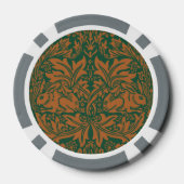 William Morris Brother Rabbit Amber Zwart Patroon Poker Chips (Achterkant)