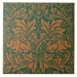 William Morris Brother Rabbit Amber Zwart Patroon Tegeltje