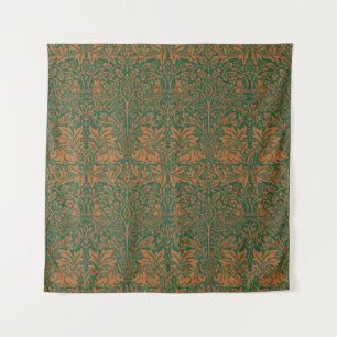 William Morris Brother Rabbit Amber Zwart Patroon Wandkleed